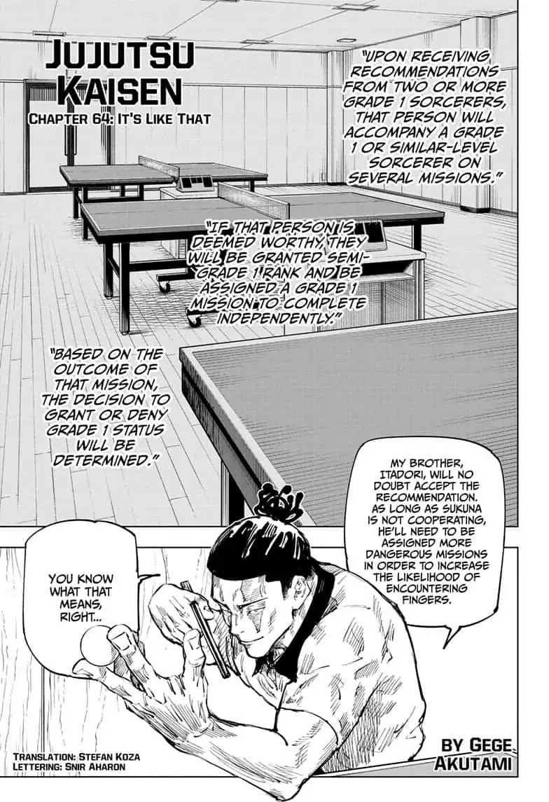 JuJutsu Kaisen Manga Chapter 64