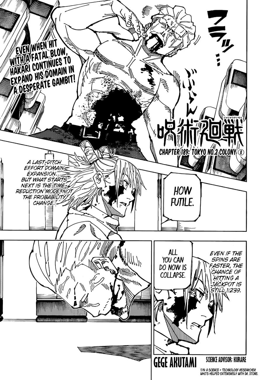 JuJutsu Kaisen Manga Chapter 189