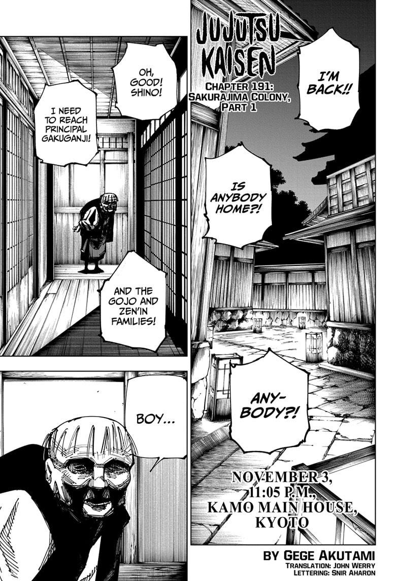 JuJutsu Kaisen Manga Chapter 191
