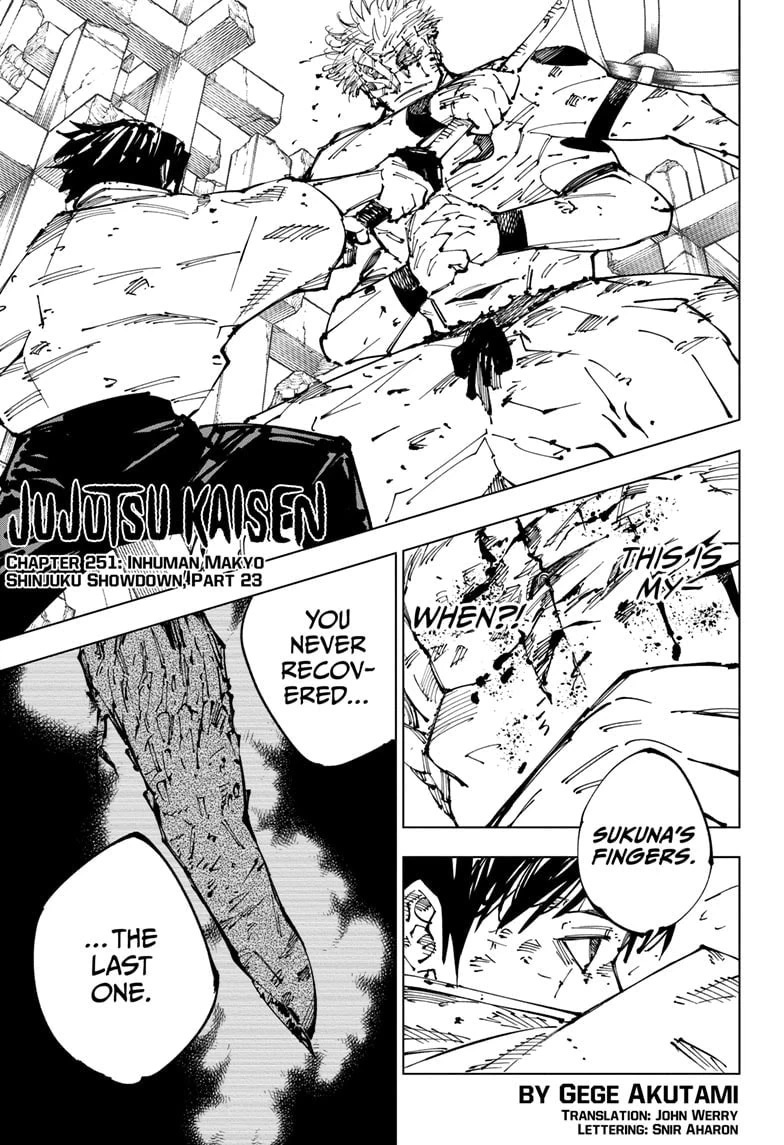 JuJutsu Kaisen Manga Chapter 251